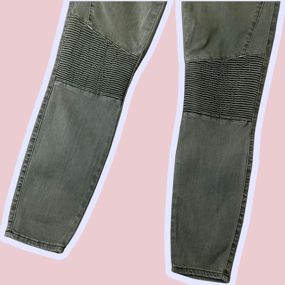Pistola ‘Audrey’ Moto Style Ribbed-Knee Skinny Jeans in “Eden” Olive Green Sz 27 - Picture 8 of 14